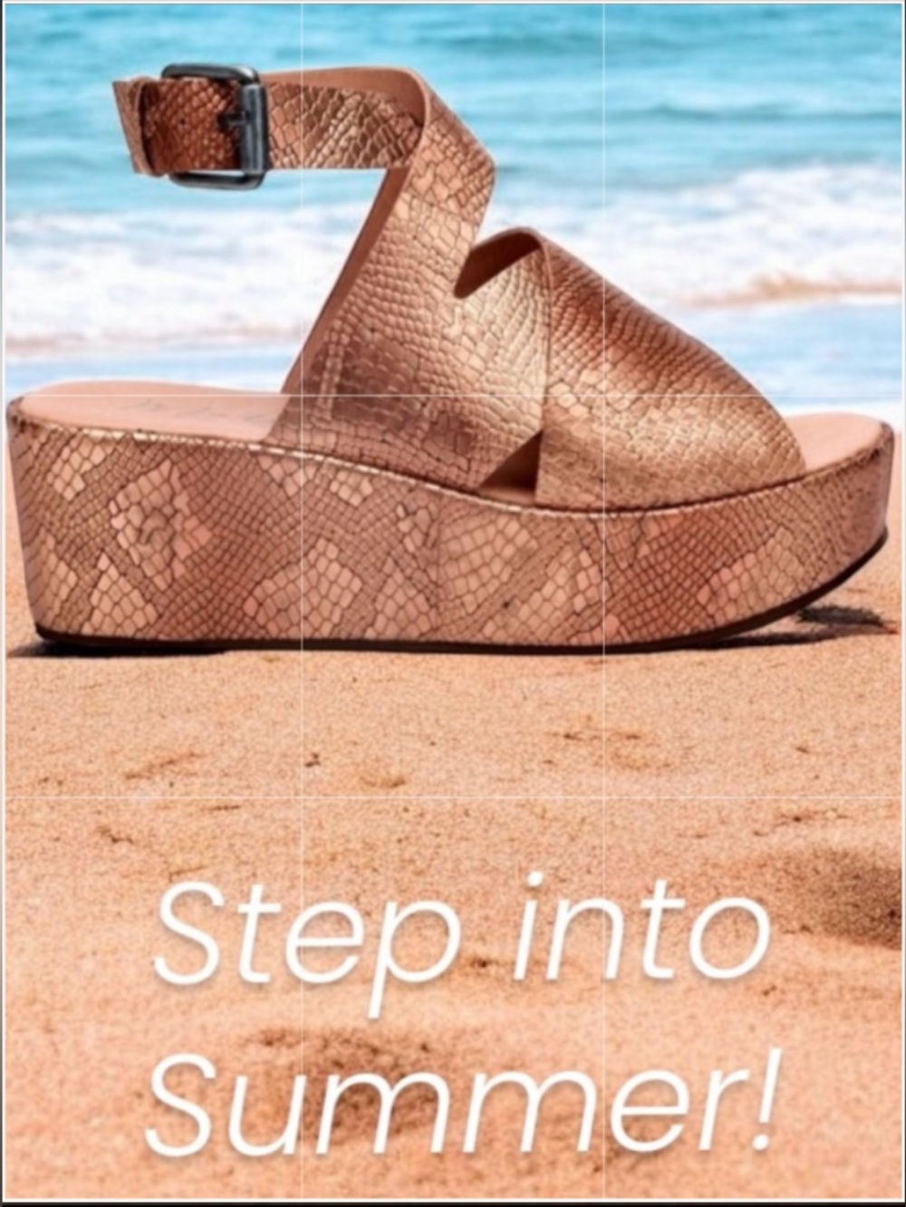 MATISSE RUNAWAY ROSE GOLD SNAKE PLATFORM SANDALS SIZE 7